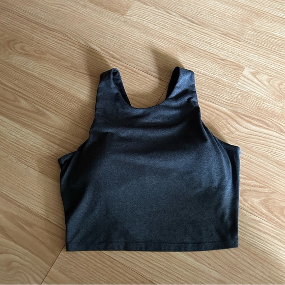Kyodan Tops - Kyodan Dark Gray Longline Sports Bra Cropped Tank Medium